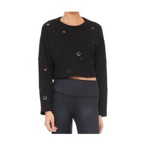 Alo Yoga Grommet Cropped Sweatshirt Black Size S